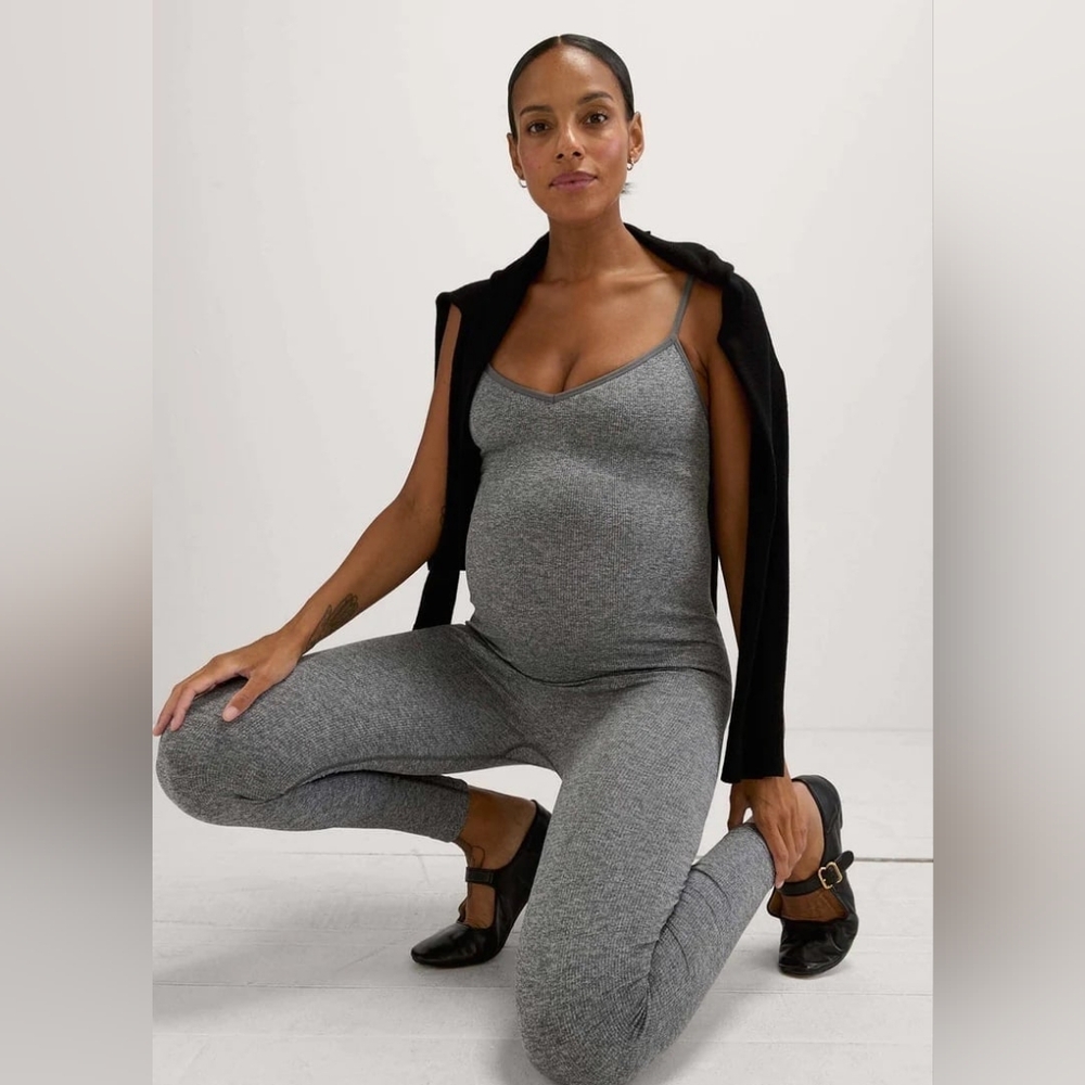 Hatch the Body rib unitard in gray, xlarge